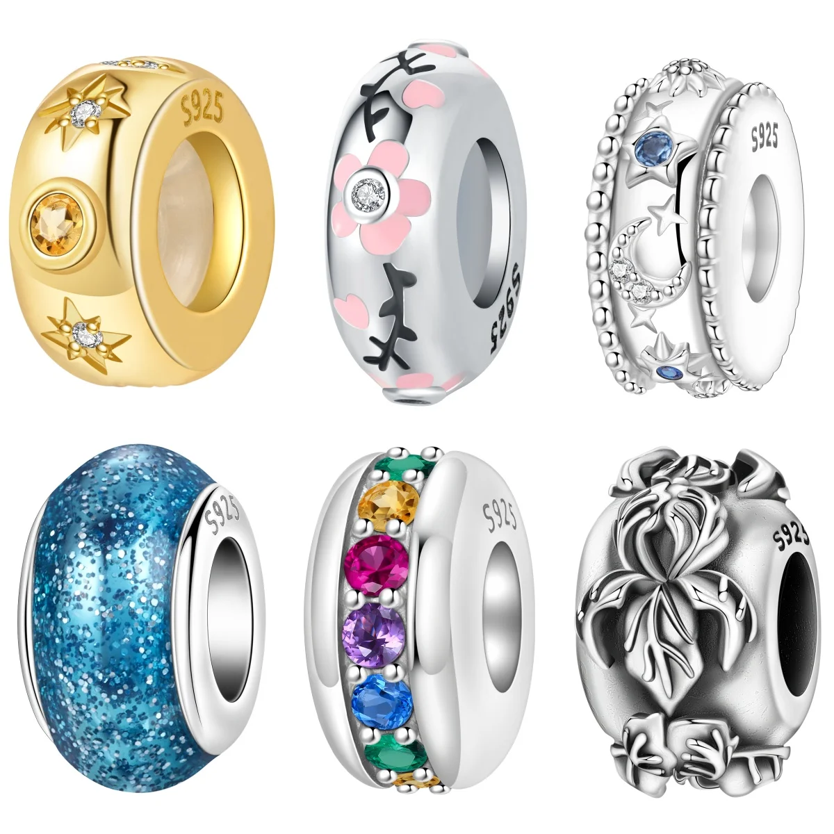 Orstarry 925 Sterling Silver Bead Various styles of isolation bead With Silicone Plug For Bracelet DIY Jewelry Making Women Gift
Orstarry 925 Sterling Silver Bead Various styles of isolation bead With Silicone Plug For Bracelet DIY Jewelry Making Women Gift