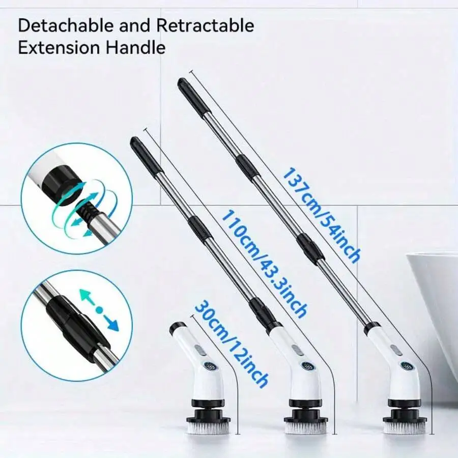 Cordless Electric Rotary Scrubber With Detachable Retractable Handle And 9 Brush Heads For Bathroom Floor Tile Cleaning
Cordless Electric Rotary Scrubber With Detachable Retractable Handle And 9 Brush Heads For Bathroom Floor Tile Cleaning