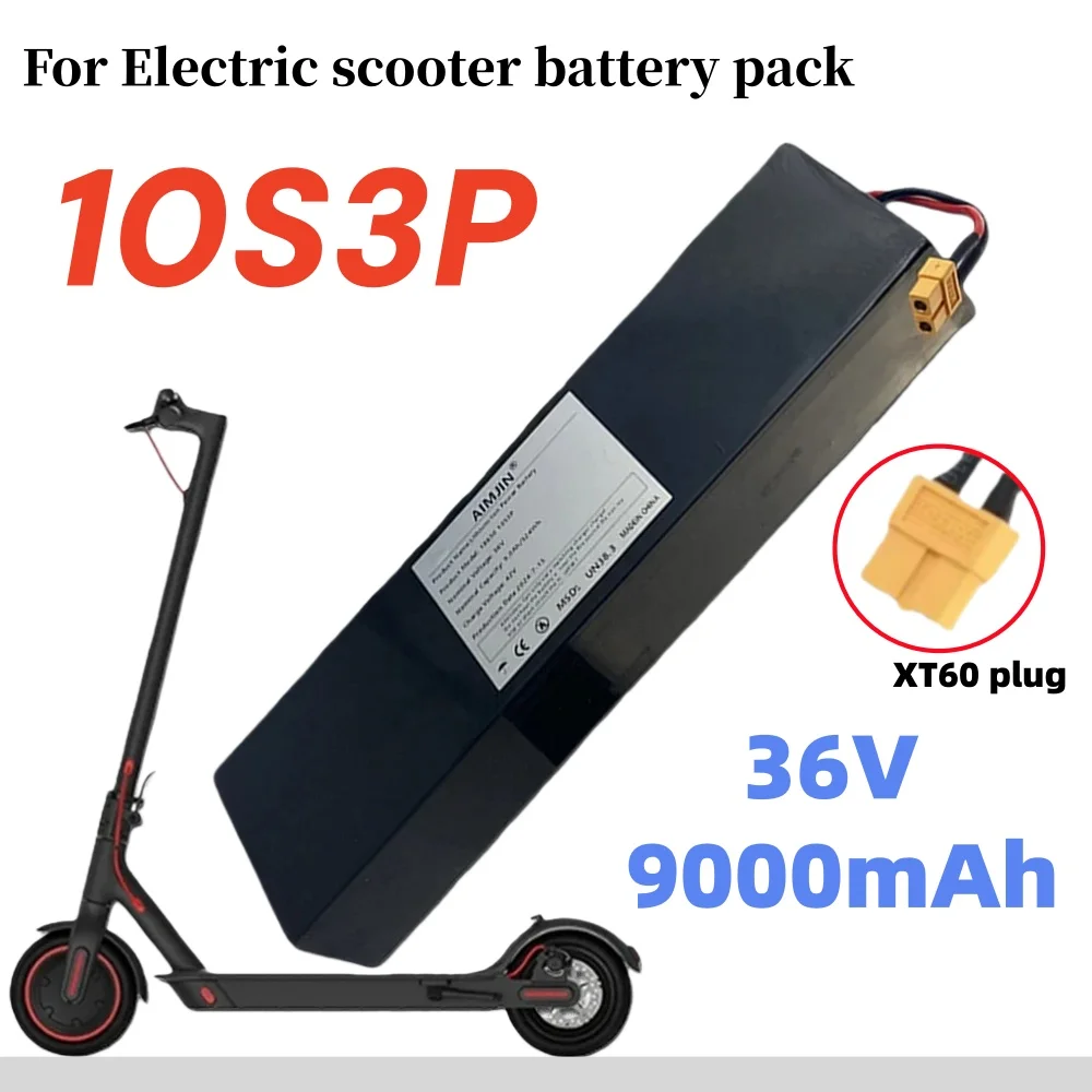 10S3P 36V 9000mAh 18650 Lithium-Ion Battery with Built-in BMS for KUGOO S1 S2 S3 Electric Scooter 500W Rechargeable
10S3P 36V 9000mAh 18650 Lithium-Ion Battery with Built-in BMS for KUGOO S1 S2 S3 Electric Scooter 500W Rechargeable