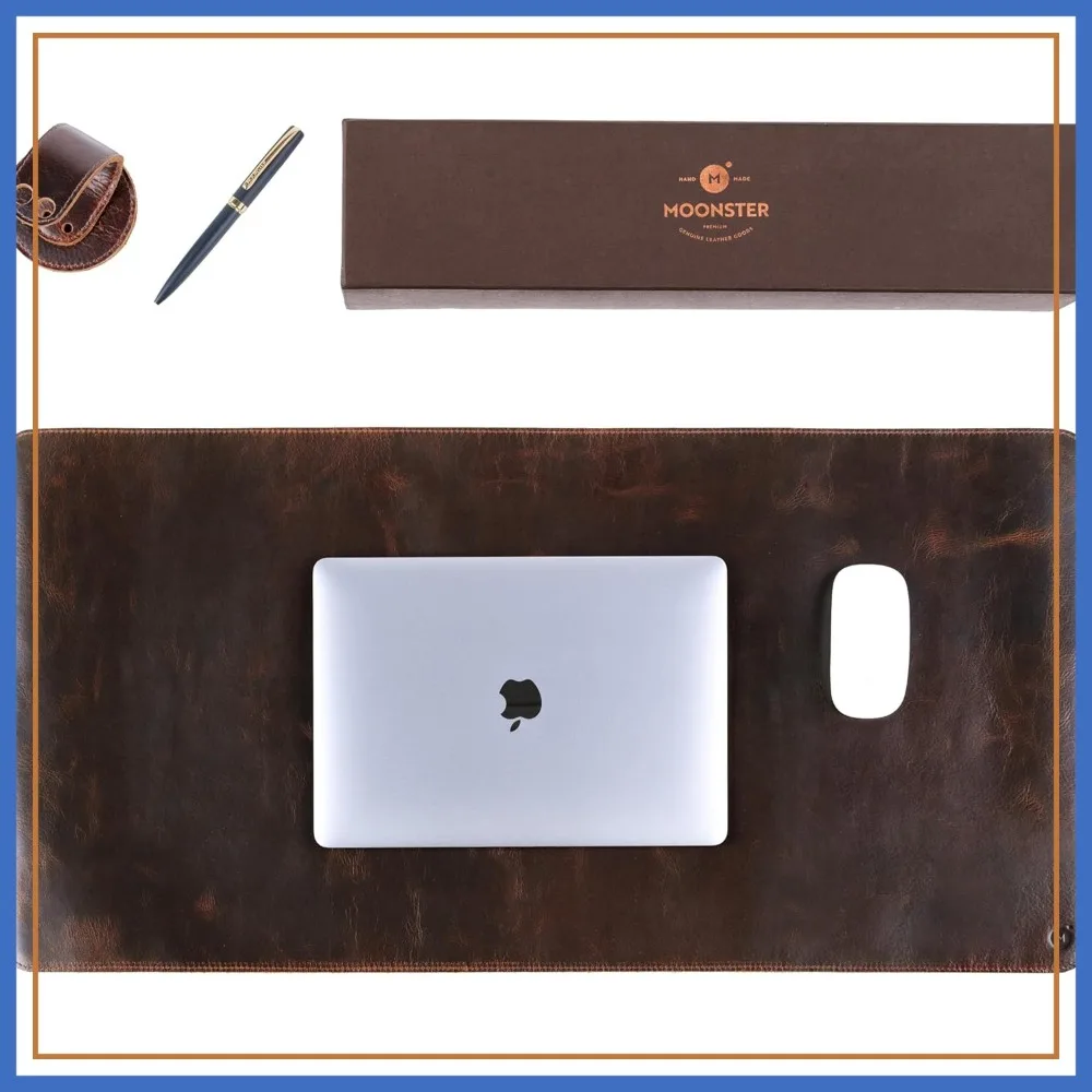 Large Leather Desk Pad 31x16 with Pen Holder, Non-Slip PU Blotter, Office Desk Mat Protector, Laptop Cover
Large Leather Desk Pad 31x16 with Pen Holder, Non-Slip PU Blotter, Office Desk Mat Protector, Laptop Cover