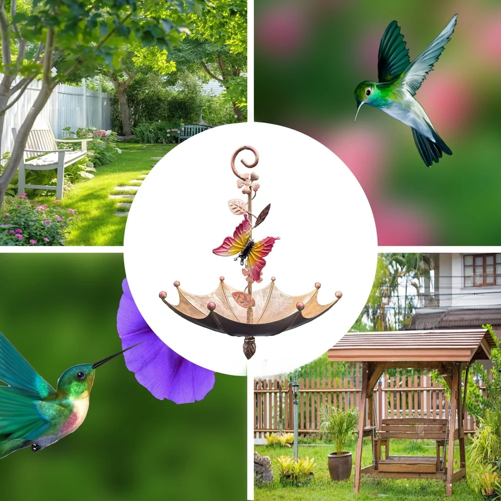 Iron Bird Feeder with Elegant Umbrella Shape for Outdoor Hanging Use Decorative Butterfly Dragonfly Bee Engraving
Iron Bird Feeder with Elegant Umbrella Shape for Outdoor Hanging Use Decorative Butterfly Dragonfly Bee Engraving