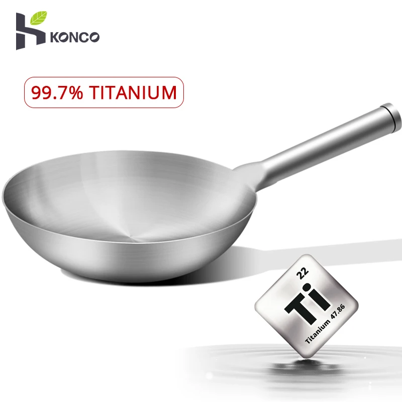 Konco Pure Titanium Frying Wok Non-stick Pan Uncoated Cooking Pot Gas Cooker Chinese Wok Kitchen Cokware Housewarming Gift
Konco Pure Titanium Frying Wok Non-stick Pan Uncoated Cooking Pot Gas Cooker Chinese Wok Kitchen Cokware Housewarming Gift