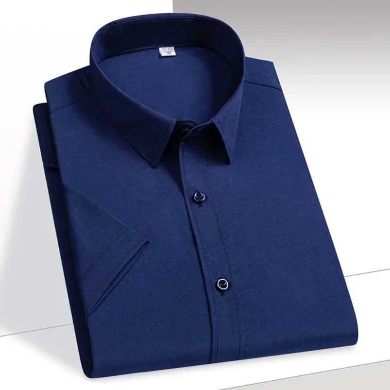 Men's Shirt Short Sleeve Elastic Solid Ice Silk Shirt Easy Care Formal Comfortable Dress Shirts Male Basic Brand Man Clothes
Men's Shirt Short Sleeve Elastic Solid Ice Silk Shirt Easy Care Formal Comfortable Dress Shirts Male Basic Brand Man Clothes