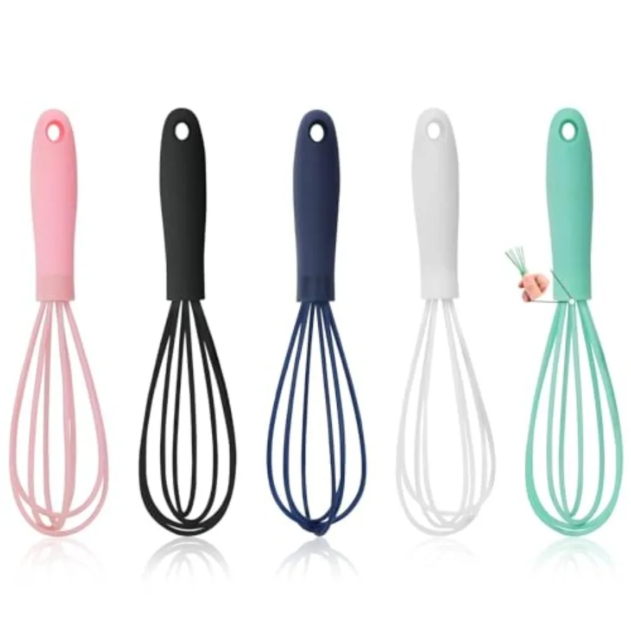 5 Pcs Silicone Mini Whisk - Stainless Steel Dough Whisk Non Stick Hand Tiny Balloon Wire Whisk Milk Egg Frother for Blending Wh
5 Pcs Silicone Mini Whisk - Stainless Steel Dough Whisk Non Stick Hand Tiny Balloon Wire Whisk Milk Egg Frother for Blending Wh