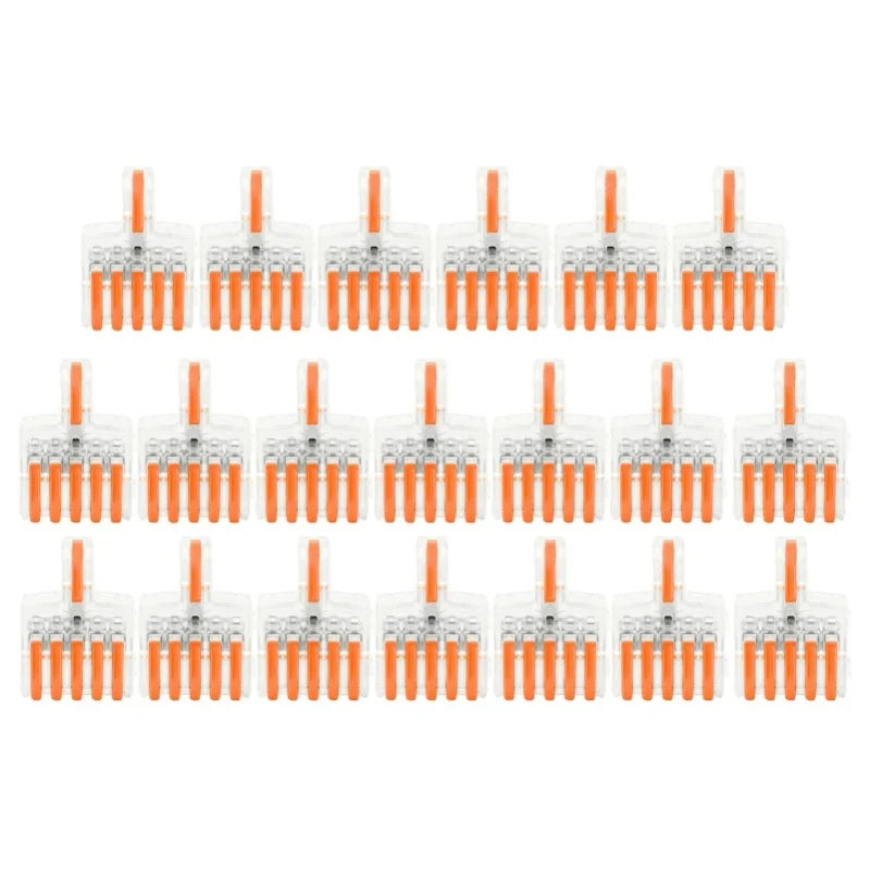 20Pcs Wire Quick Connector SPL Terminal Block TType Copper Conductor Line Splitter 5 Into 1(Orange )
20Pcs Wire Quick Connector SPL Terminal Block TType Copper Conductor Line Splitter 5 Into 1(Orange )