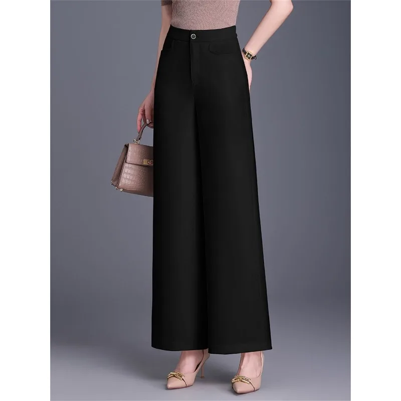 Women's Black High Waisted Wide Leg Pants Single Button Casual Solid Color Office Trousers
Women's Black High Waisted Wide Leg Pants Single Button Casual Solid Color Office Trousers