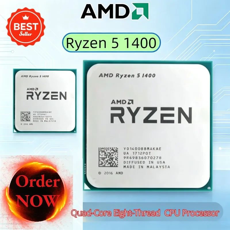 100% Brand New and Original New AMD Ryzen 5 1400 R5 1400 3.2GHz Quad-Core Eight-Thread CPU Processor Socket AM4
100% Brand New and Original New AMD Ryzen 5 1400 R5 1400 3.2GHz Quad-Core Eight-Thread CPU Processor Socket AM4