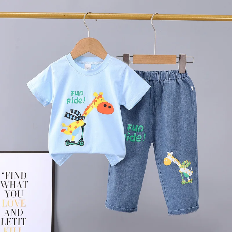 Mengyao summer suit new baby summer clothes small and medium children's jeans short-sleeved two-piece set baby girl outfit set
Mengyao summer suit new baby summer clothes small and medium children's jeans short-sleeved two-piece set baby girl outfit set