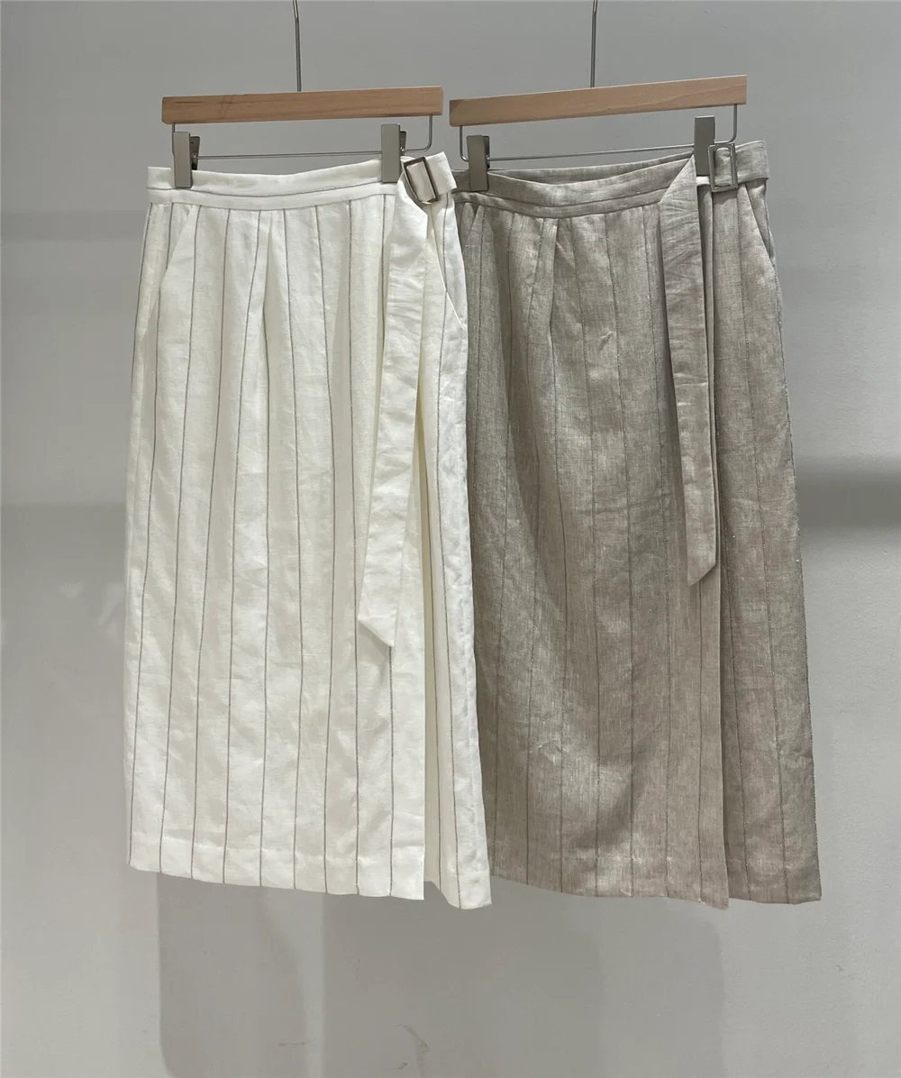 2026 New Women's Linen Skirt Versatile High-Waisted Vertical-Striped Slimming Midi Skirts
2026 New Women's Linen Skirt Versatile High-Waisted Vertical-Striped Slimming Midi Skirts