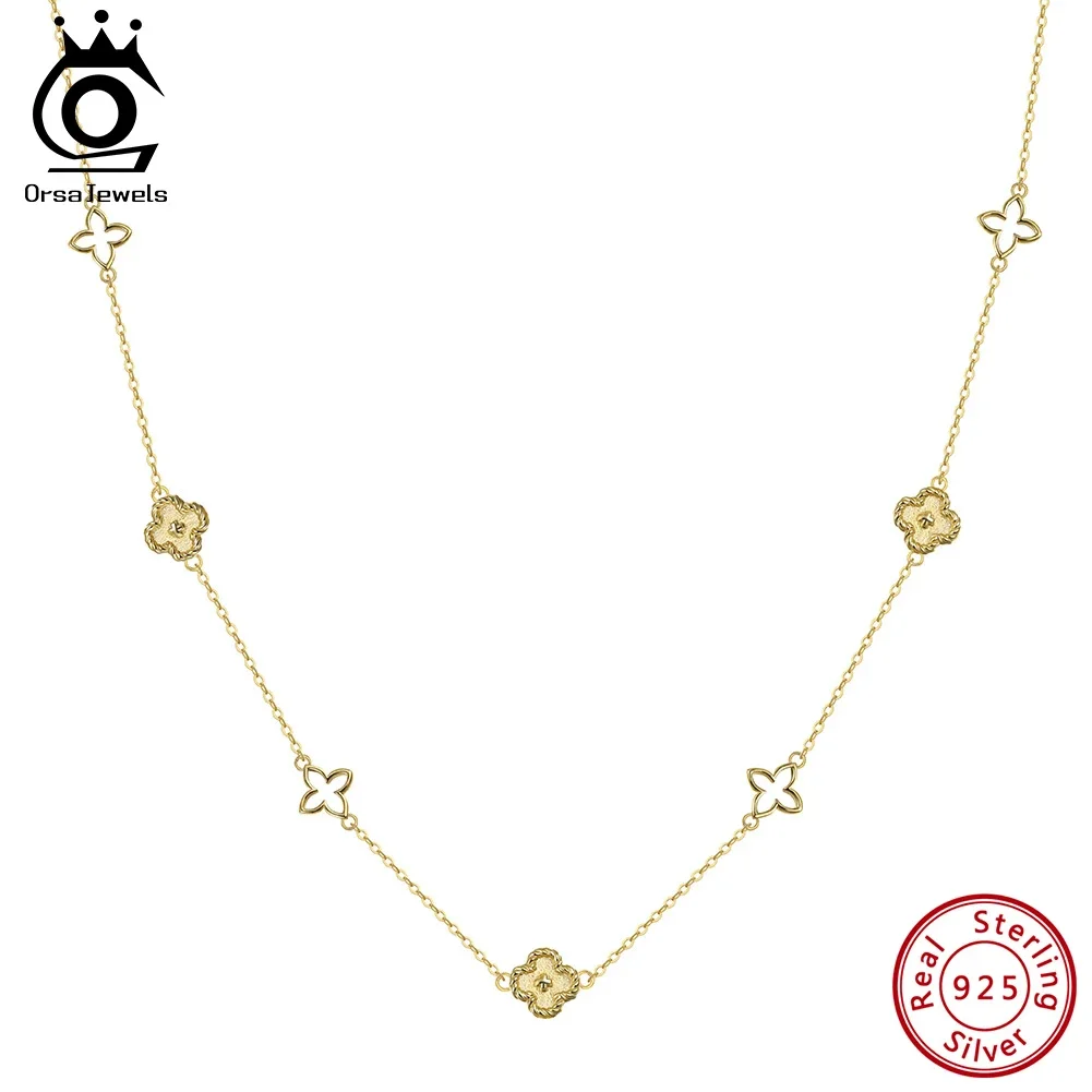 ORSA JEWELS Classic Clover Choker Necklace S925 Silver Elegant Lucky Flower Charm Necklace Women's Daily Dating Jewelry APN59
ORSA JEWELS Classic Clover Choker Necklace S925 Silver Elegant Lucky Flower Charm Necklace Women's Daily Dating Jewelry APN59