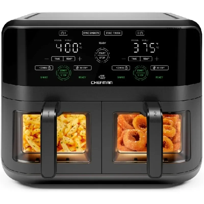 CHEFMAN 6 Quart Dual Basket Air Fryer Oven with Easy View Windows, Sync Finish, Hi-Fry, Auto Shutoff, 2 Independent 3Qt
CHEFMAN 6 Quart Dual Basket Air Fryer Oven with Easy View Windows, Sync Finish, Hi-Fry, Auto Shutoff, 2 Independent 3Qt