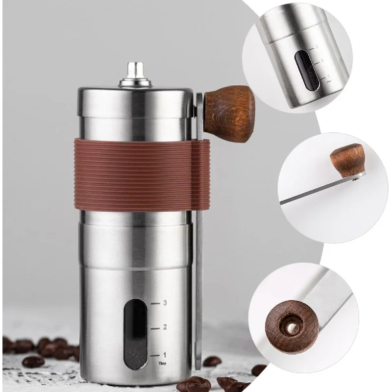 Портативная ручная кофемашина с измельчителем из нержавеющей стали 304, модернизированная новой ручной кофемолки.
Портативная ручная кофемашина с измельчителем из нержавеющей стали 304, модернизированная новой ручной кофемолки.