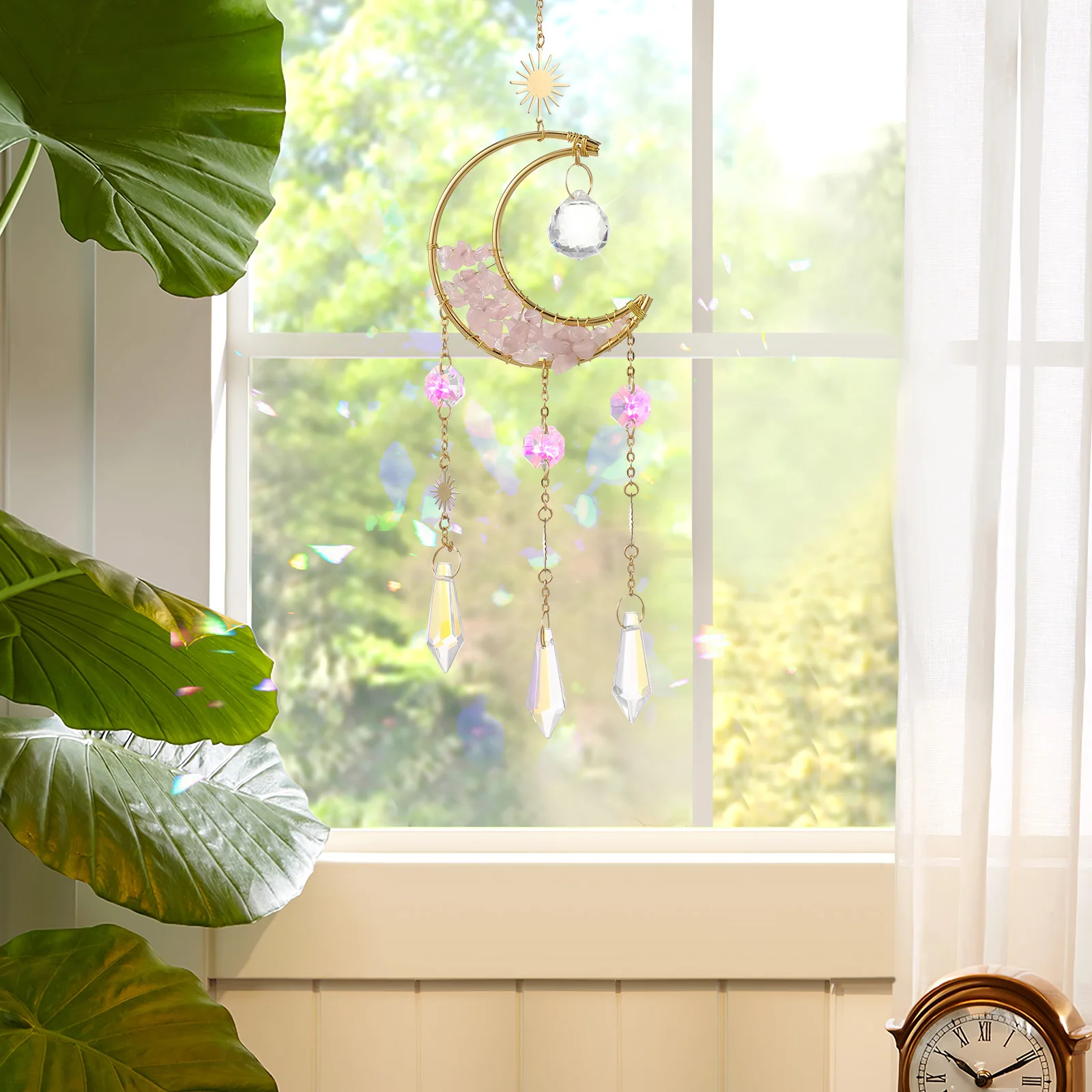 Sandglass Suncatcher Hanging Decor Glass Metal Strips Window Prism Rainbow nament Gift Home Accessories
Sandglass Suncatcher Hanging Decor Glass Metal Strips Window Prism Rainbow nament Gift Home Accessories