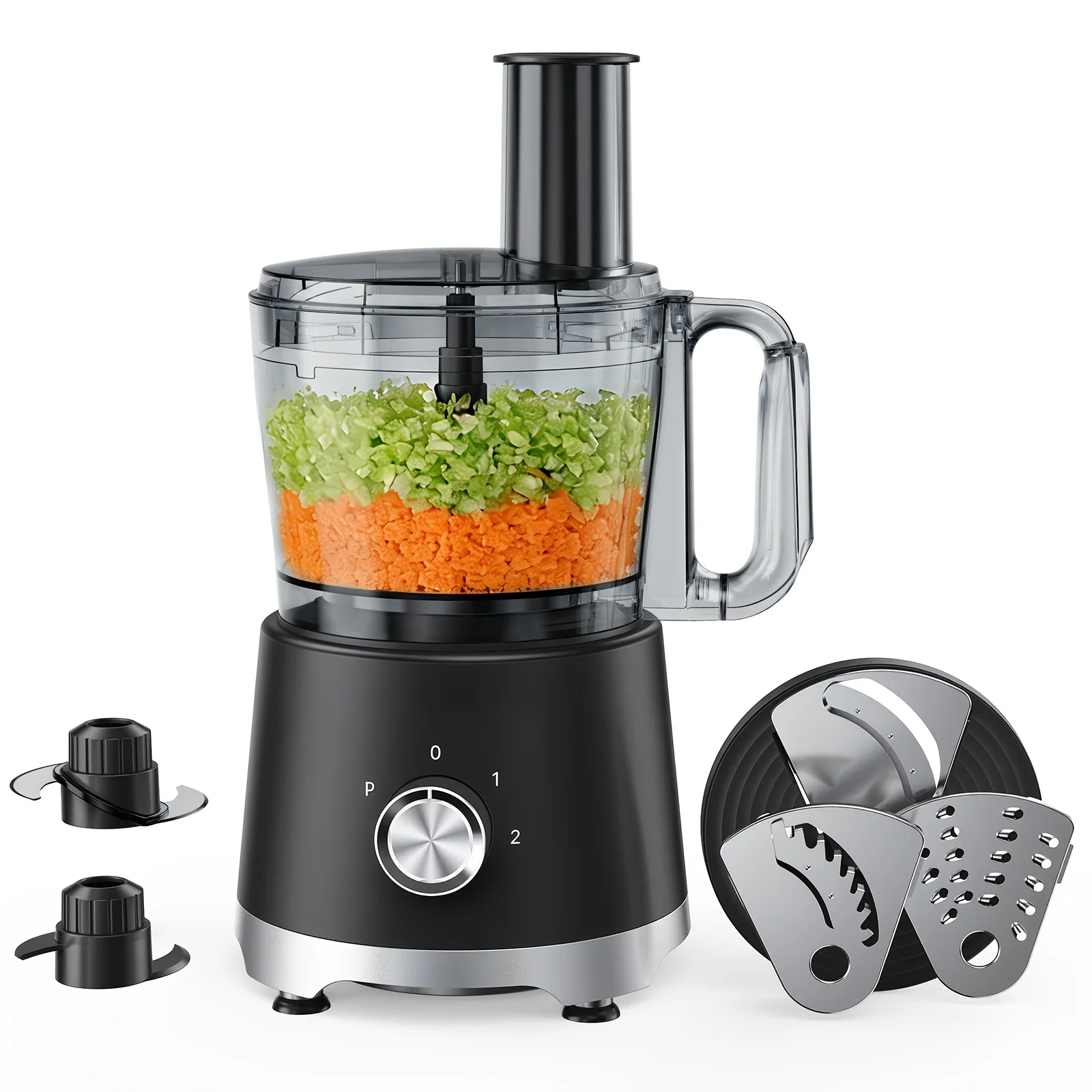 84.54oz Food Processor & Vegetable Chopper, 600W, Three-speed Adjustment, for Slicing, Shredding, Mincing, And Puree, + Easy Clean Bowl Scraper, Black And Stainless Steel
84.54oz Food Processor & Vegetable Chopper, 600W, Three-speed Adjustment, for Slicing, Shredding, Mincing, And Puree, + Easy Clean Bowl Scraper, Black And Stainless Steel