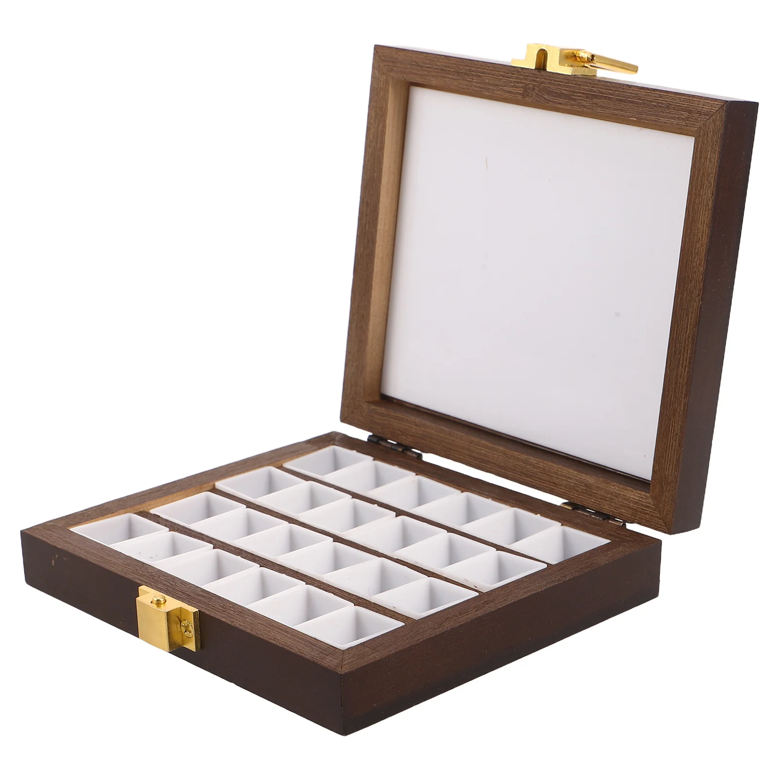 24 Half Pans Watercolor Palette Box - Compact Wooden Mixing Tray Lock - Portable Paint Organizer for Plein Air
24 Half Pans Watercolor Palette Box - Compact Wooden Mixing Tray Lock - Portable Paint Organizer for Plein Air