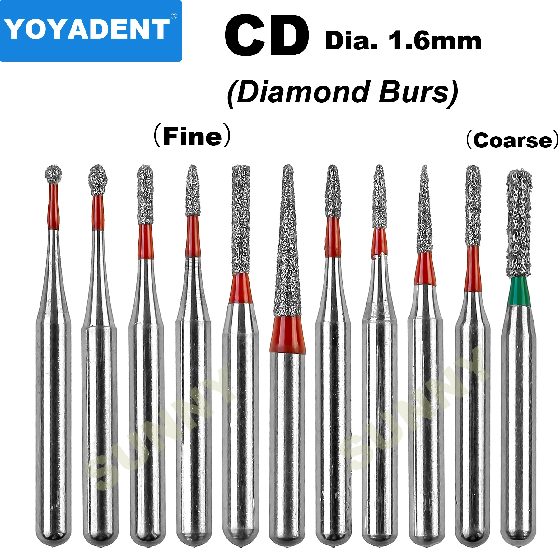 CD Type Dental Burs Fine Dental Diamond Burs Dentistry Strawberries for High Speed Turbines Dentist Tools Dia.1.6mm 10pcs/Pack
CD Type Dental Burs Fine Dental Diamond Burs Dentistry Strawberries for High Speed Turbines Dentist Tools Dia.1.6mm 10pcs/Pack