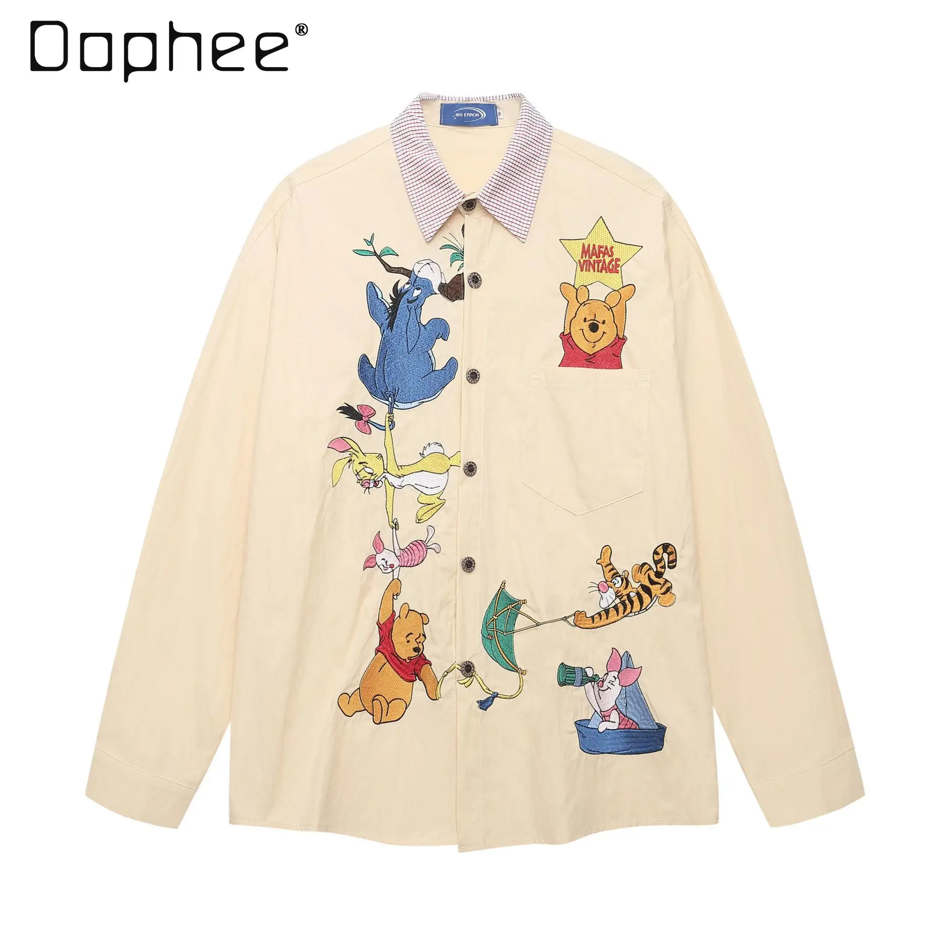 American Street Style Cartoon Bear Embroidered Long Sleeve Shirt for Men and Women Loose Casual Couple Shirt Jacket for Autumn
American Street Style Cartoon Bear Embroidered Long Sleeve Shirt for Men and Women Loose Casual Couple Shirt Jacket for Autumn