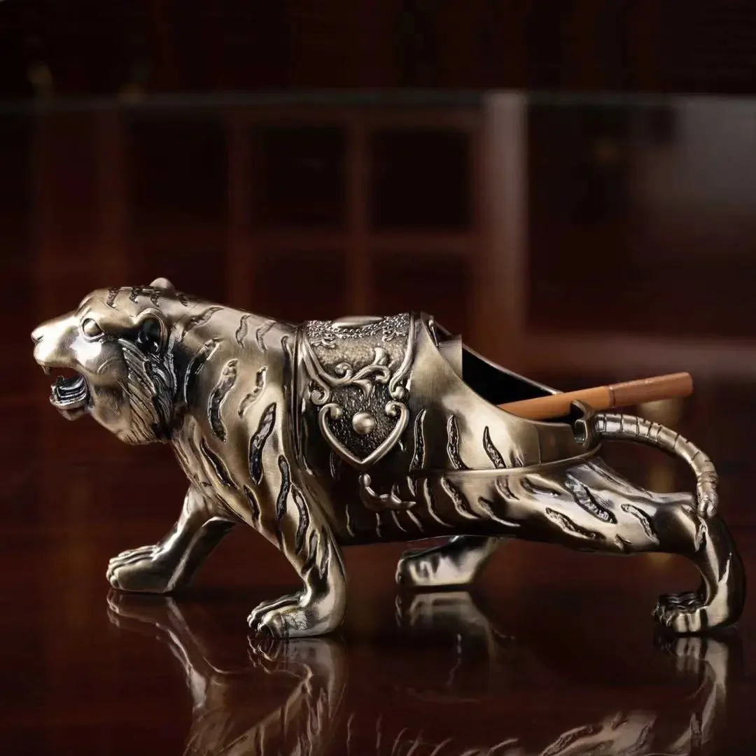 Tiger Ashtray Anti Fly Ash Retro Animal Personality Creative Metal Cigarette Cup Office Home Living Room Decoration
Tiger Ashtray Anti Fly Ash Retro Animal Personality Creative Metal Cigarette Cup Office Home Living Room Decoration