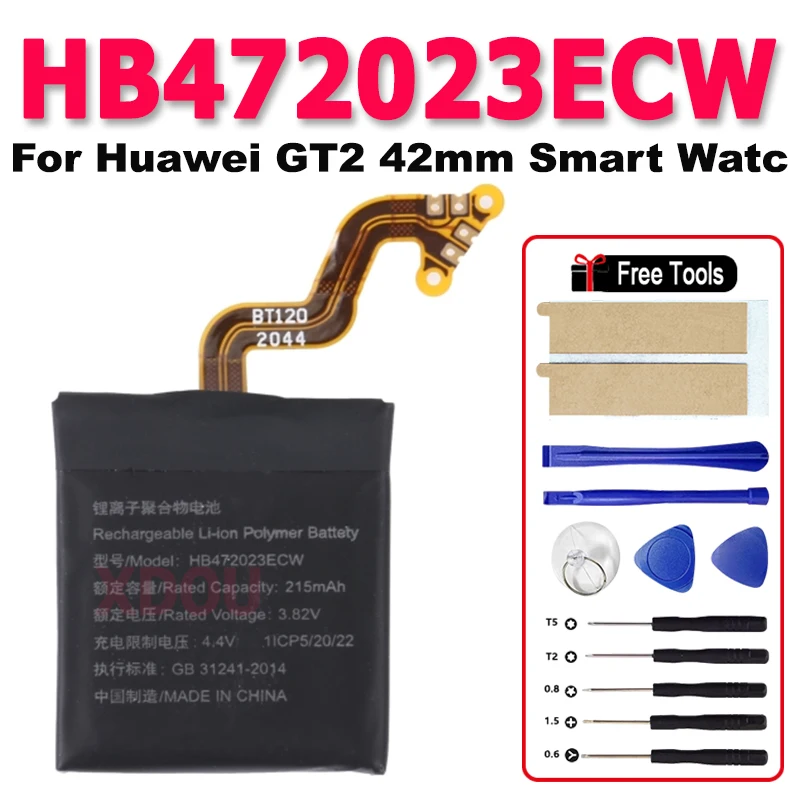 New HB472023ECW Battery 215mAh Batteries For huawei GT2 smartwatch GT 2 42MM Battery New Authentic Battery + Tools
New HB472023ECW Battery 215mAh Batteries For huawei GT2 smartwatch GT 2 42MM Battery New Authentic Battery + Tools