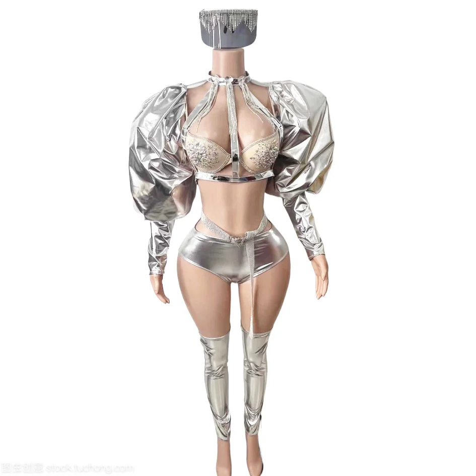 New Sexy Rave Outfit Sliver Shiny Rhinestones Bikini Women Party Pole Dance Bar Nightclub Dj Ds Gogo Costume Stage Festival Wear
New Sexy Rave Outfit Sliver Shiny Rhinestones Bikini Women Party Pole Dance Bar Nightclub Dj Ds Gogo Costume Stage Festival Wear