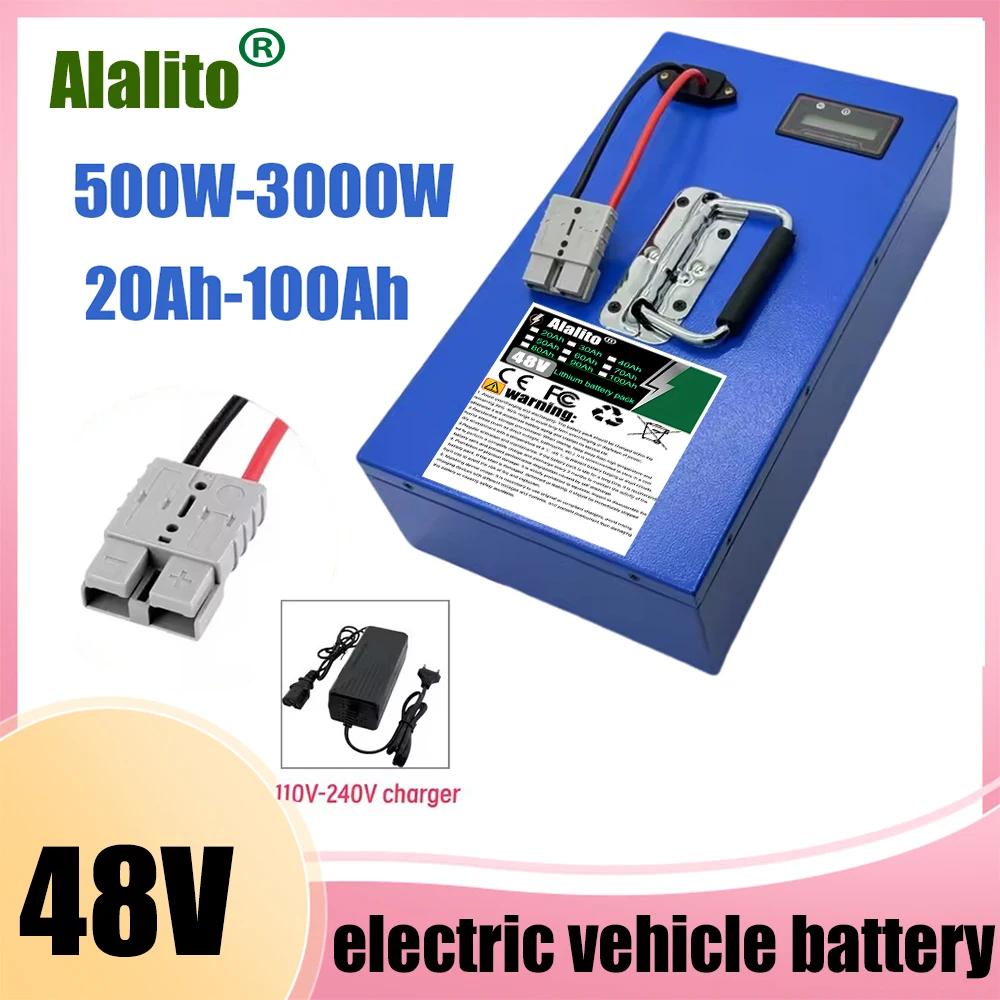 48V 100Ah 18650 Rechargeable Lithium Battery Pack for 2000W Power Modified Motorcycle motor scooter Vehicle With Charger
48V 100Ah 18650 Rechargeable Lithium Battery Pack for 2000W Power Modified Motorcycle motor scooter Vehicle With Charger