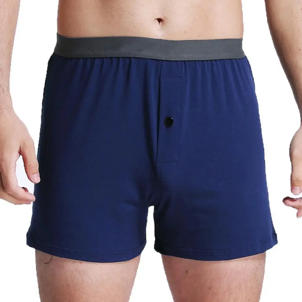 Men Boxer Underwear Mid-rise Elastic Waistband Front Button Decor U-Convex Shorts Panties Comfortable Sleepwear Daily Wear
Men Boxer Underwear Mid-rise Elastic Waistband Front Button Decor U-Convex Shorts Panties Comfortable Sleepwear Daily Wear