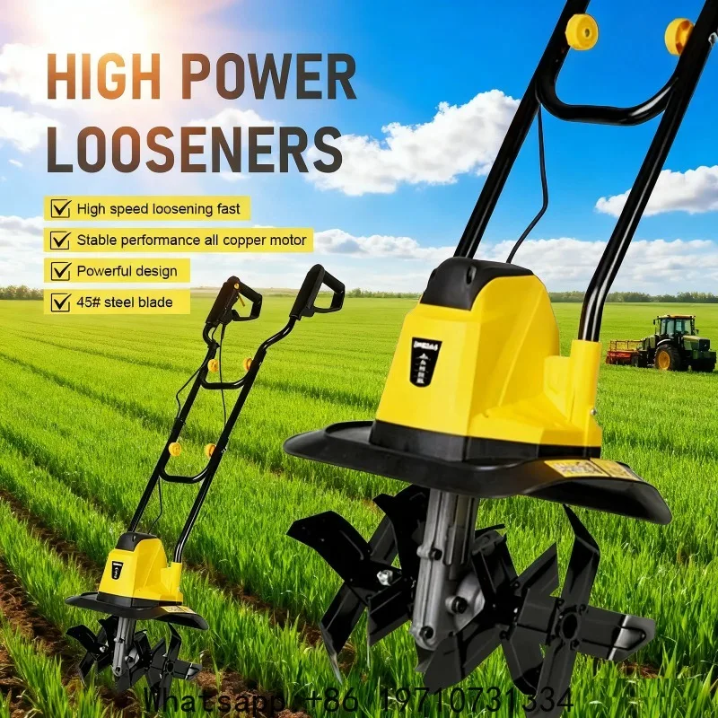 Electric Rotary Tiller Powerful Soil Cultivator High-Speed Soil Loosening for Garden, with 45# Steel Blade & All-Copper Motor
Electric Rotary Tiller Powerful Soil Cultivator High-Speed Soil Loosening for Garden, with 45# Steel Blade & All-Copper Motor