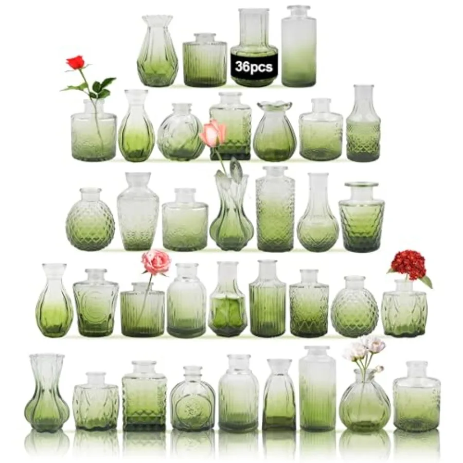 Glass Bud Vases Set of 36PCS, Small Flower Vases for Wedding Centerpiece Table Decoration, Vintage Vase in Bulk for Flower Arra
Glass Bud Vases Set of 36PCS, Small Flower Vases for Wedding Centerpiece Table Decoration, Vintage Vase in Bulk for Flower Arra