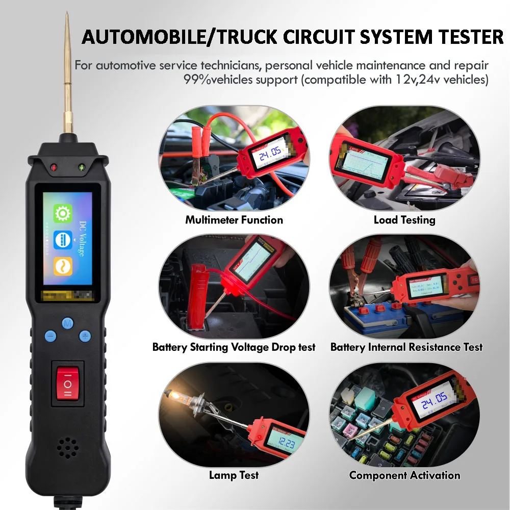 12 24V Automotive Circuit Tester Diagnostic Tool Power Circuit Probe Kit Continuity Electrical Voltage Lamp Test Tool 2M Cable
12 24V Automotive Circuit Tester Diagnostic Tool Power Circuit Probe Kit Continuity Electrical Voltage Lamp Test Tool 2M Cable