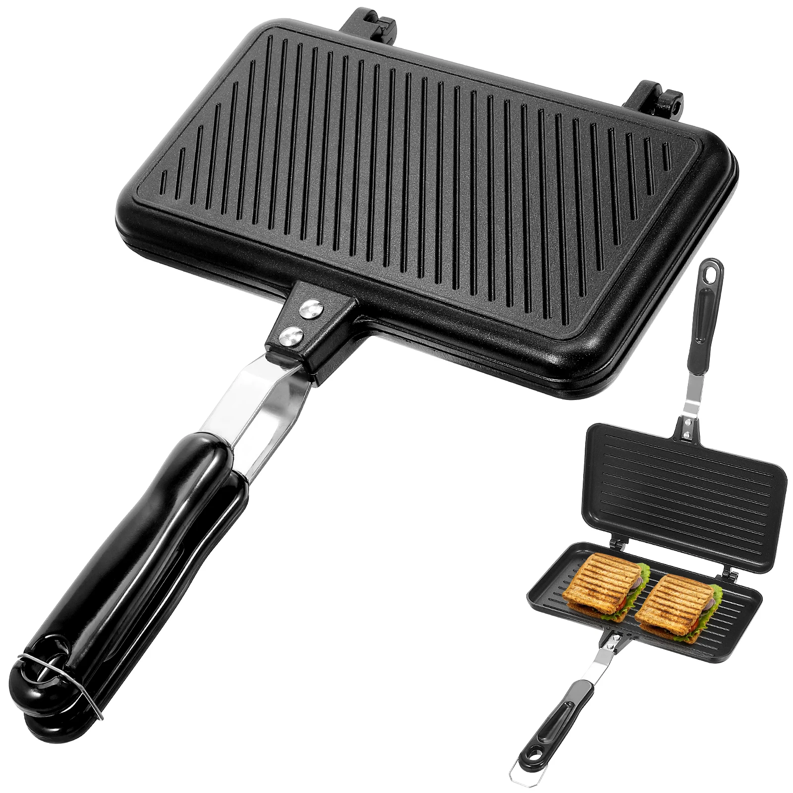 Double Sided Frying Pan Double-Sided Non-Stick Sandwich Baking Pan Household Gas-Fired Breakfast Pans Outdoor Camping BBQ Tools
Double Sided Frying Pan Double-Sided Non-Stick Sandwich Baking Pan Household Gas-Fired Breakfast Pans Outdoor Camping BBQ Tools
