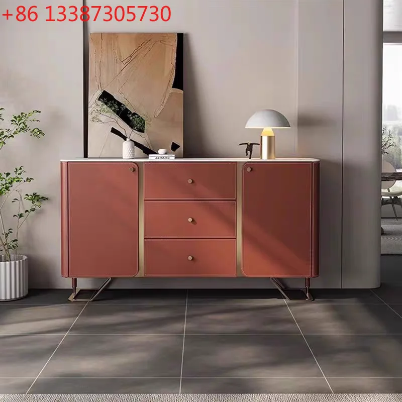 Italian light luxury dining side cabinet rock slab saddle leather entry door entrance cabinet
Italian light luxury dining side cabinet rock slab saddle leather entry door entrance cabinet