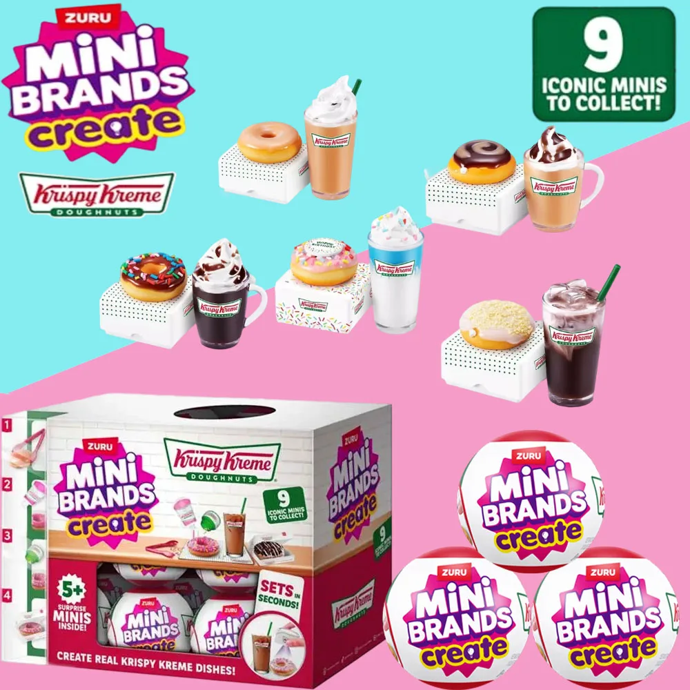 Мини-бренды Zuru Krispy Kreme Create Series 1, серия-сюрприз, слепая коробка, игрушки, мини-еда, пончик, миниатюрная еда, загадочная упаковка, игрушки
Мини-бренды Zuru Krispy Kreme Create Series 1, серия-сюрприз, слепая коробка, игрушки, мини-еда, пончик, миниатюрная еда, загадочная упаковка, игрушки