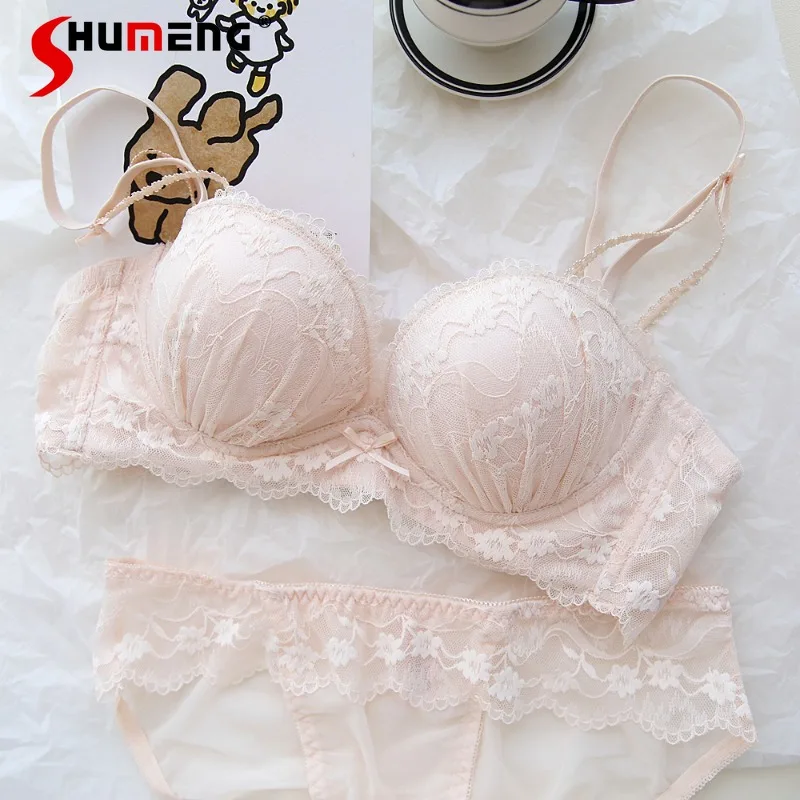 Japanese Style Soft Lace Embroidery Intimates Women Small Chest Push Up Bra Set Female Solid Wireless Sexy Brief Suits
Japanese Style Soft Lace Embroidery Intimates Women Small Chest Push Up Bra Set Female Solid Wireless Sexy Brief Suits