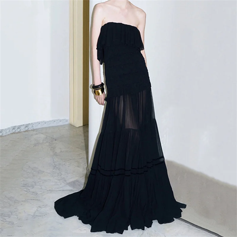 Women's dress New spring 2026 ruffled pleated slim fit sleeveless dress Sexy off shoulder long dresses Elegant party dresses y2k
Women's dress New spring 2026 ruffled pleated slim fit sleeveless dress Sexy off shoulder long dresses Elegant party dresses y2k