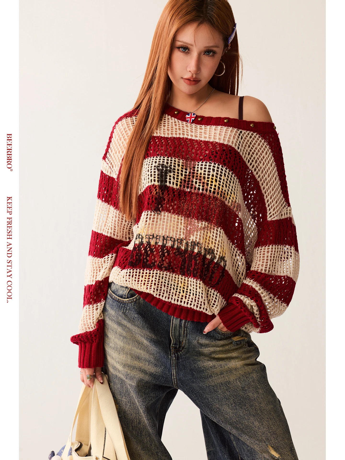 Эффект похудения: Винтажный вязаный свободный женский свитер в полоску для весны и осени из нейлона, акрила, полиэстера
Эффект похудения: Винтажный вязаный свободный женский свитер в полоску для весны и осени из нейлона, акрила, полиэстера