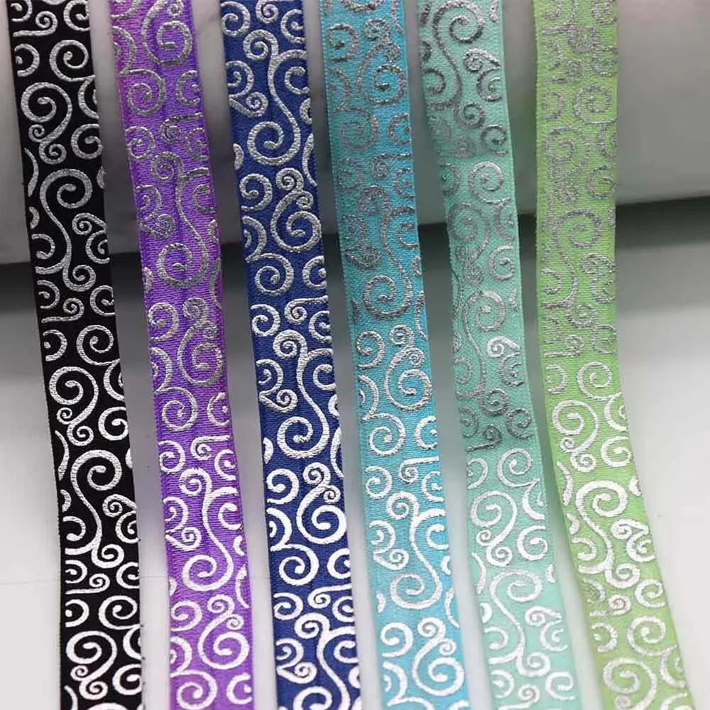 5/8" 15mm Sliver Spiral Vortex Clouds Swirl Printed FOE Fold Over Elastic Ribbon For Headwear Hair Ties DIY Sewing Accessory
5/8" 15mm Sliver Spiral Vortex Clouds Swirl Printed FOE Fold Over Elastic Ribbon For Headwear Hair Ties DIY Sewing Accessory