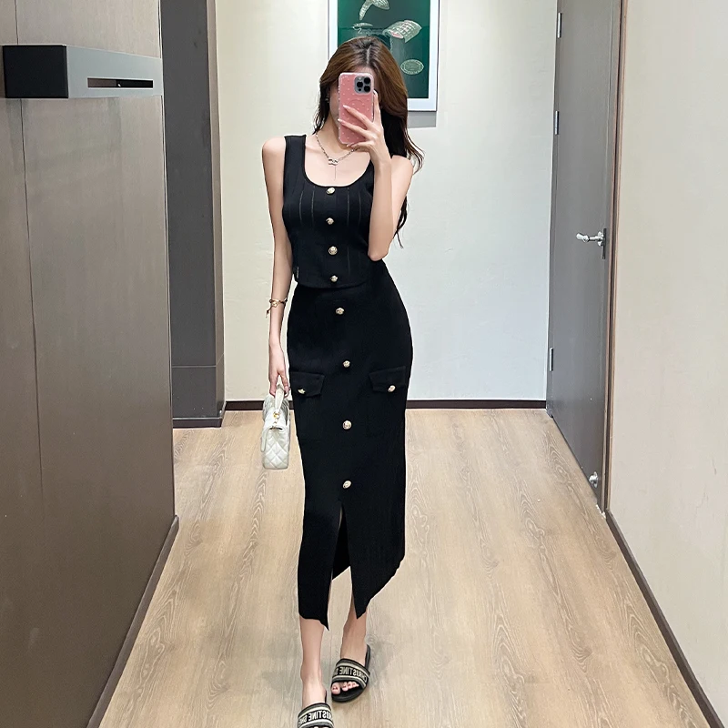 2025 new in matching sets Knitted Shirt Women Slim tank Tops+ long Skirt 2 piece sets woman outfit conjuntos femininos elegantes
2025 new in matching sets Knitted Shirt Women Slim tank Tops+ long Skirt 2 piece sets woman outfit conjuntos femininos elegantes