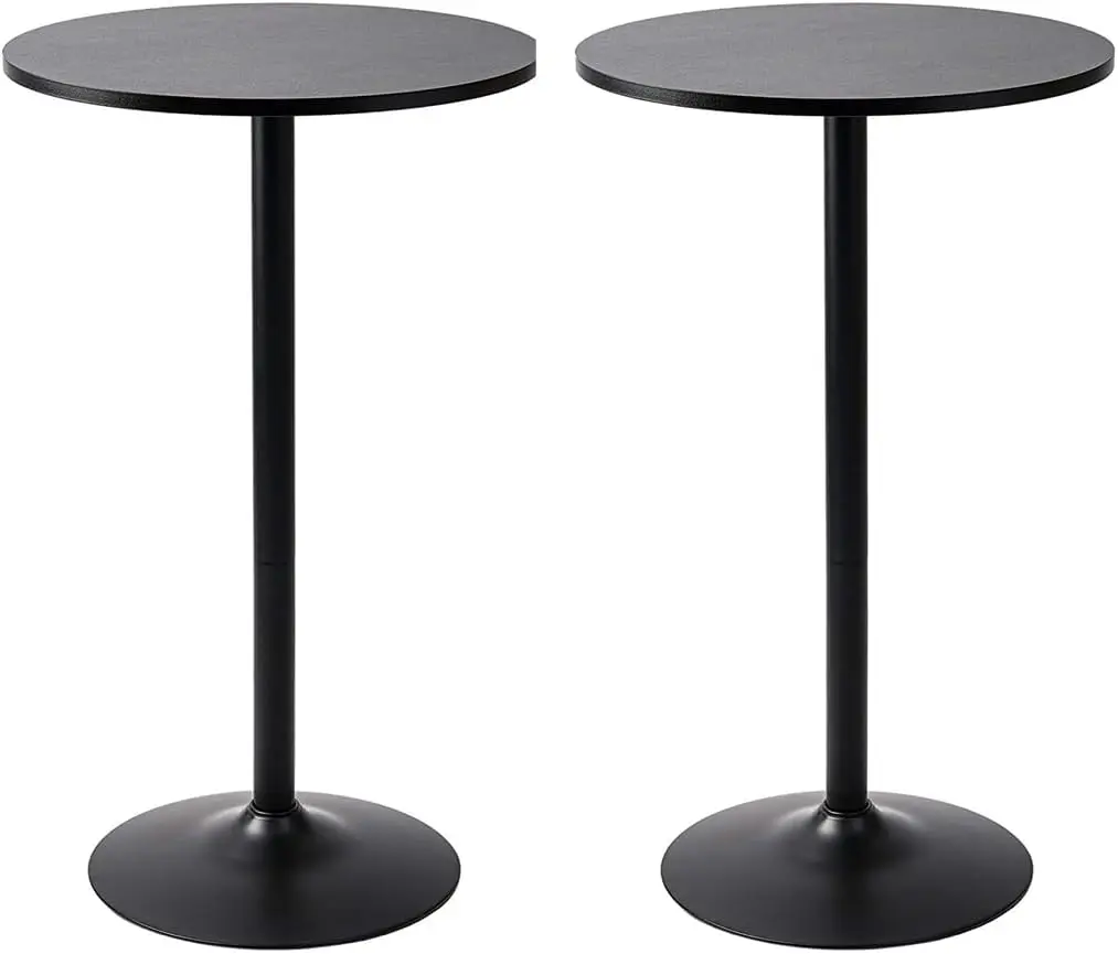 2 Pack Round Bar Table and Pub Table Set in Black
2 Pack Round Bar Table and Pub Table Set in Black