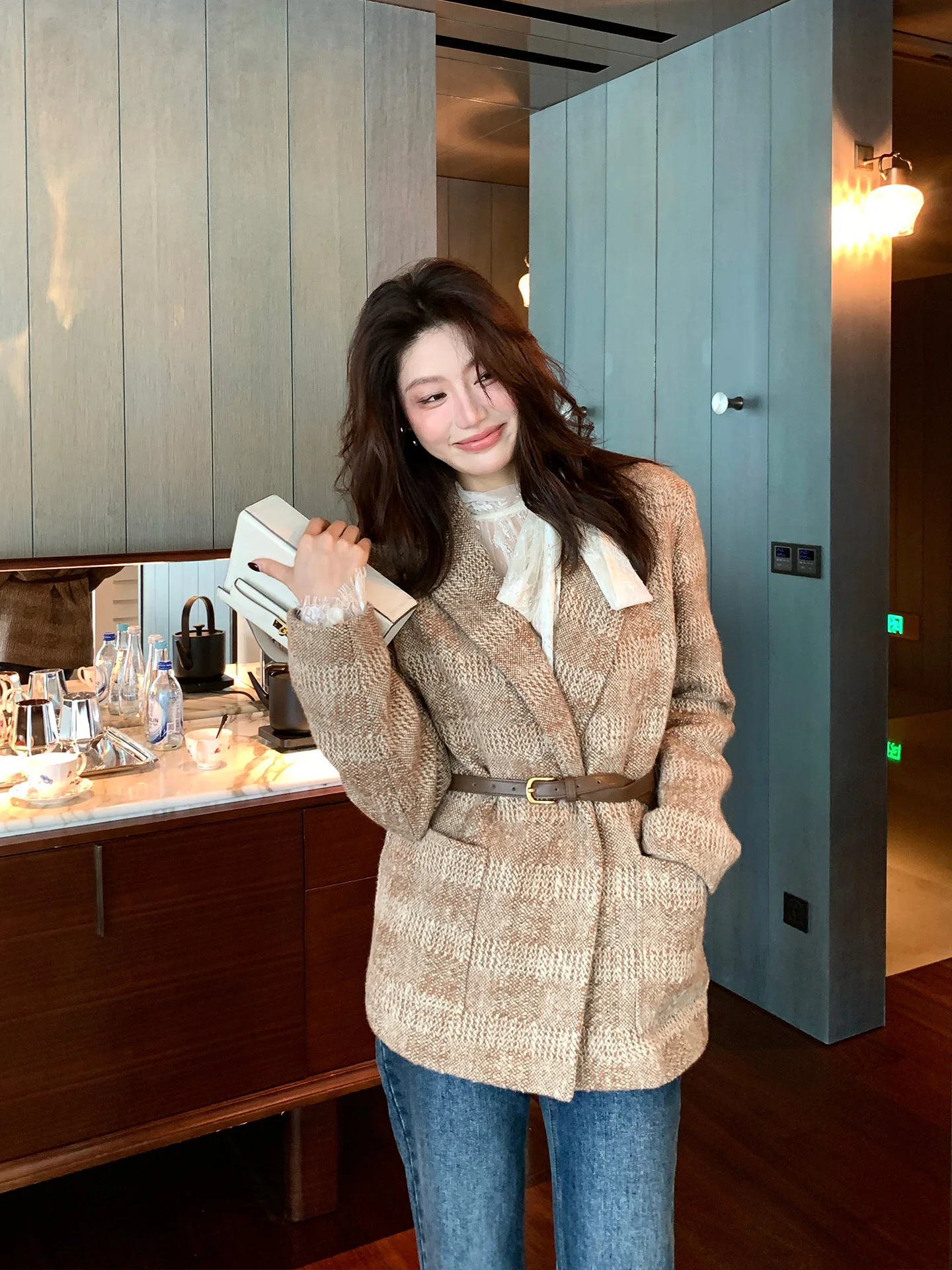 Dragon Xi Er High-End 80 Woolen Plaid Suit Jaet Women's Mid-Length Loose Slimming Top French Sle Stand Fit A2WTX003
Dragon Xi Er High-End 80 Woolen Plaid Suit Jaet Women's Mid-Length Loose Slimming Top French Sle Stand Fit A2WTX003