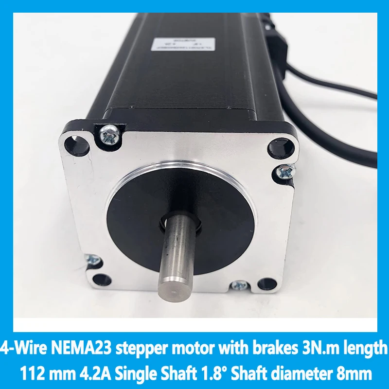 stepper motor 4-Wire NEMA23 with brakes 3N.m body length 112 mm Current 4.2A Single Shaft Step angle 1.8° Shaft diameter 8mm
stepper motor 4-Wire NEMA23 with brakes 3N.m body length 112 mm Current 4.2A Single Shaft Step angle 1.8° Shaft diameter 8mm