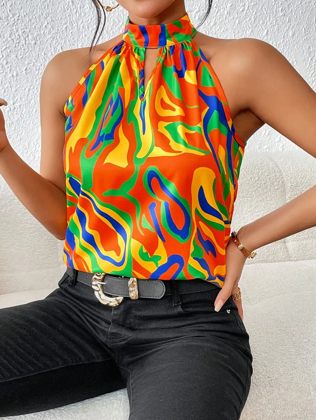 Blouse Woman Multicolor Top Casual Cut Out Sleeveless Regular Women Blouse Woman Blouses Special Offer
Blouse Woman Multicolor Top Casual Cut Out Sleeveless Regular Women Blouse Woman Blouses Special Offer
