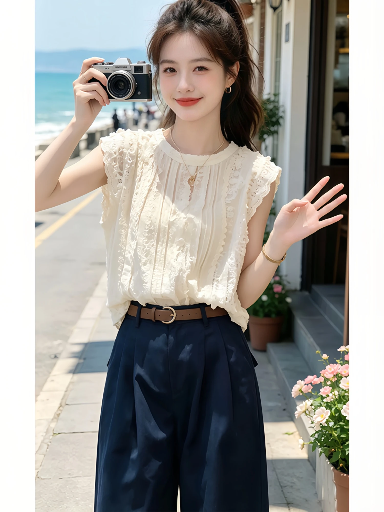 Fashionable Tassel Trim Wide Leg Pants Set Women's Summer New Style Sleeveless Vest Two Piece Set Breathable Casual Wear
Fashionable Tassel Trim Wide Leg Pants Set Women's Summer New Style Sleeveless Vest Two Piece Set Breathable Casual Wear