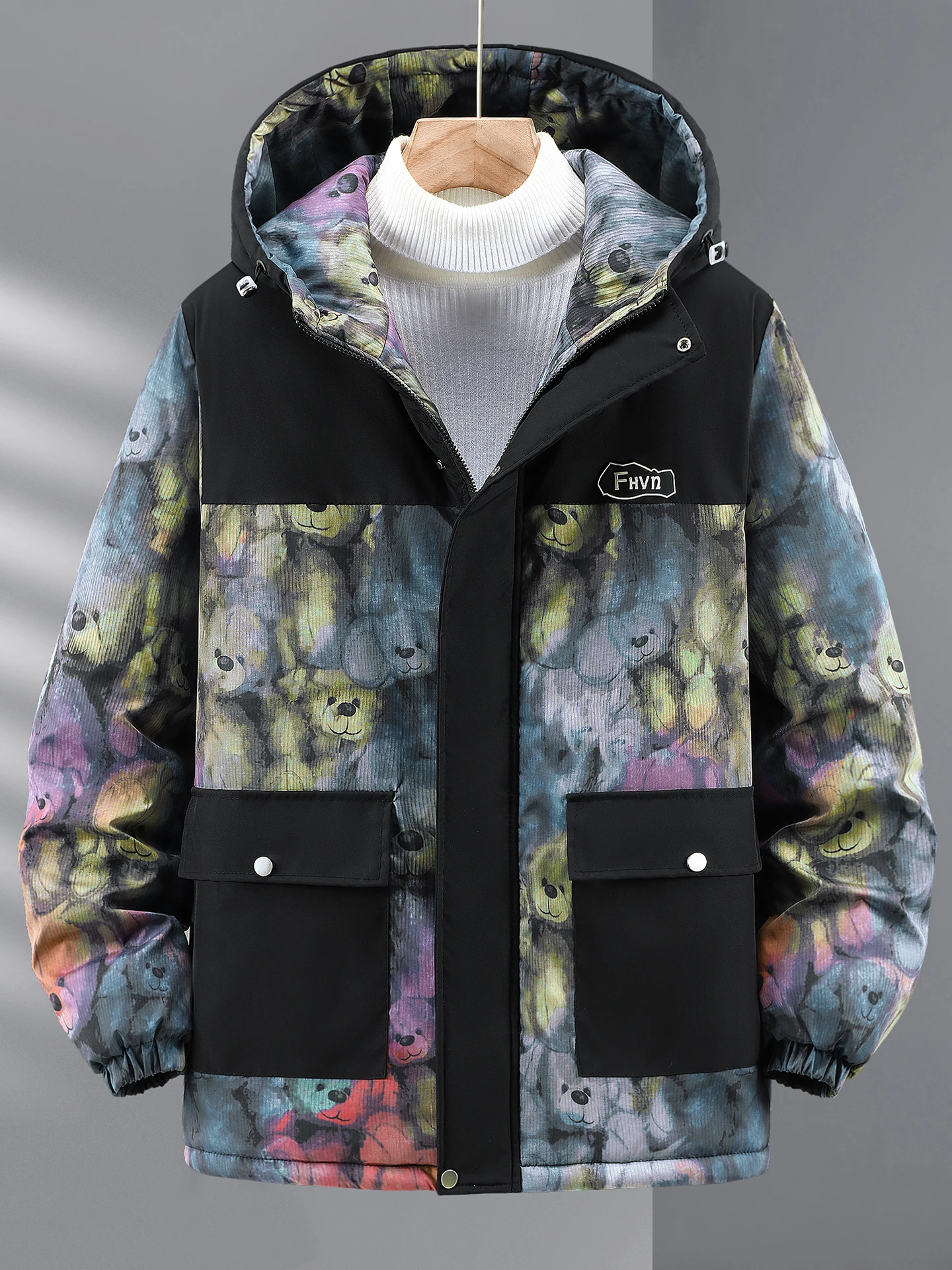 Мужская зимняя теплая ветрозащитная куртка больших размеров из хлопка и полиэстера с капюшоном, повседневная, с принтом
Мужская зимняя теплая ветрозащитная куртка больших размеров из хлопка и полиэстера с капюшоном, повседневная, с принтом