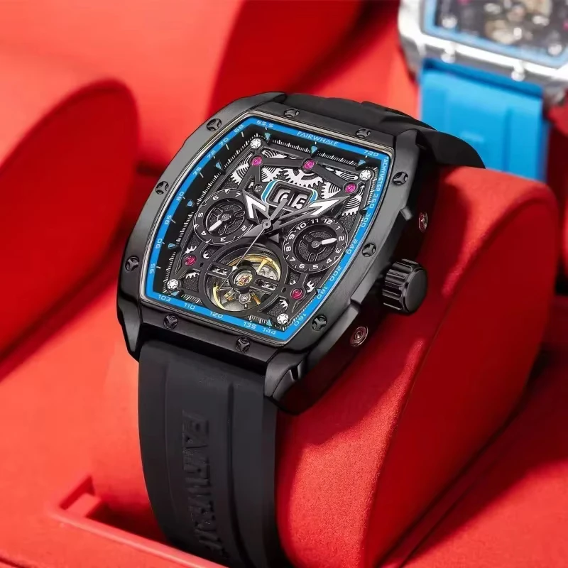 Mark Fairwhale Luxury Tourbillon Mechanical Watch Men Silicone Strap Waterproof Luminous Automatic Watches for Men Reloj Hombre 
Mark Fairwhale Luxury Tourbillon Mechanical Watch Men Silicone Strap Waterproof Luminous Automatic Watches for Men Reloj Hombre