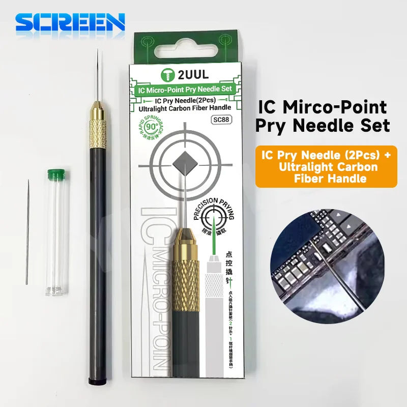 2UUL SC88 Профессиональный набор игл IC для подъема SC88 из углеродного волокна, 2 шт. для точного удаления клея с чипом и перетаскивания олова
2UUL SC88 Профессиональный набор игл IC для подъема SC88 из углеродного волокна, 2 шт. для точного удаления клея с чипом и перетаскивания олова
