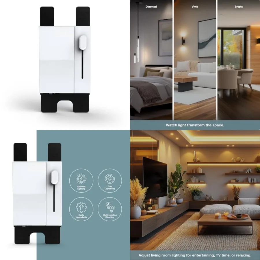 Simple Dimmer by, Slide Switch, 3-Way/4-Way/Single Pole, Neutral Wire Required, White
Simple Dimmer by, Slide Switch, 3-Way/4-Way/Single Pole, Neutral Wire Required, White