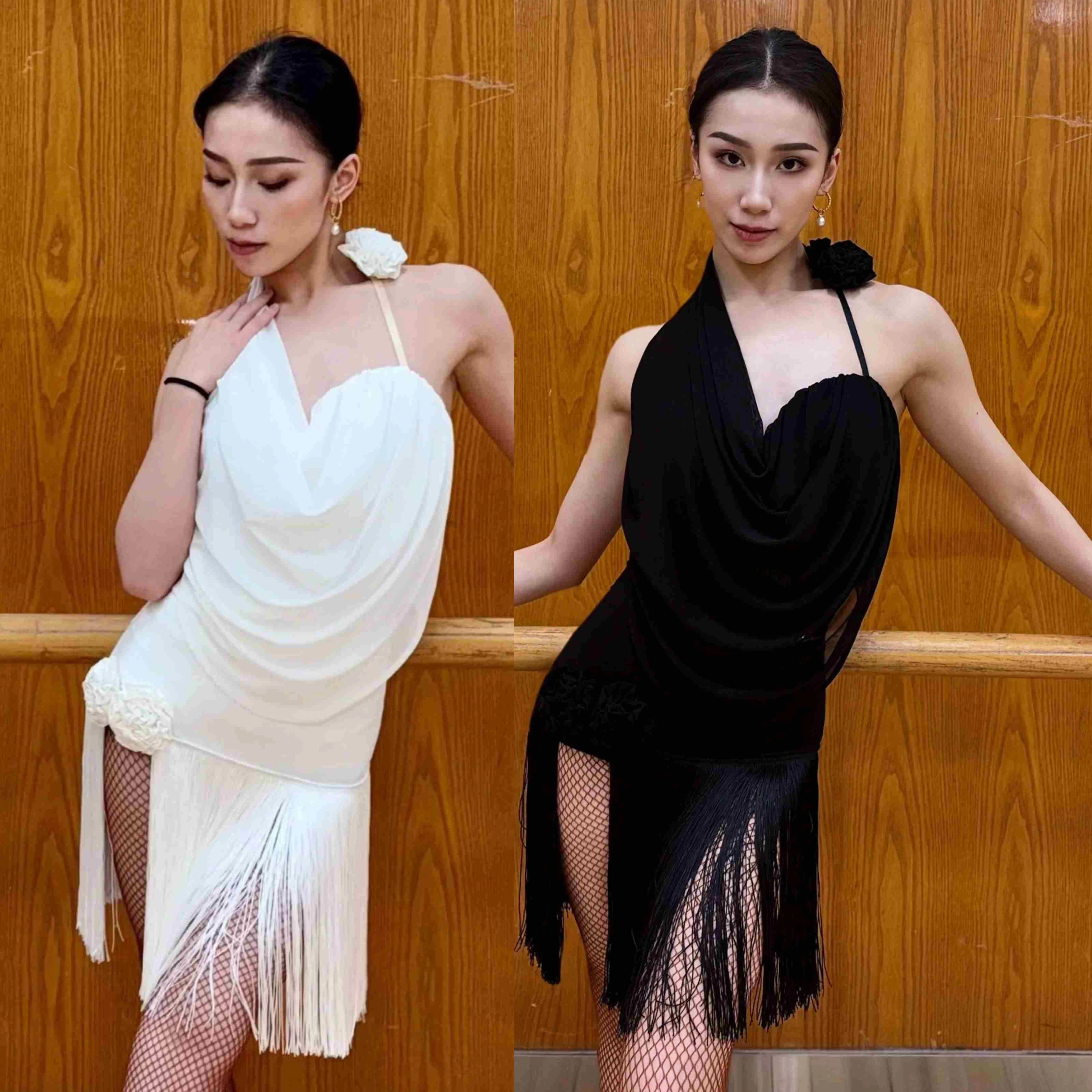 New Latin Dance Dress Women Rumba Samba Dance Clothes Adult Latin Practice Competition Wear White Black Fringe Dress DNV23270
New Latin Dance Dress Women Rumba Samba Dance Clothes Adult Latin Practice Competition Wear White Black Fringe Dress DNV23270