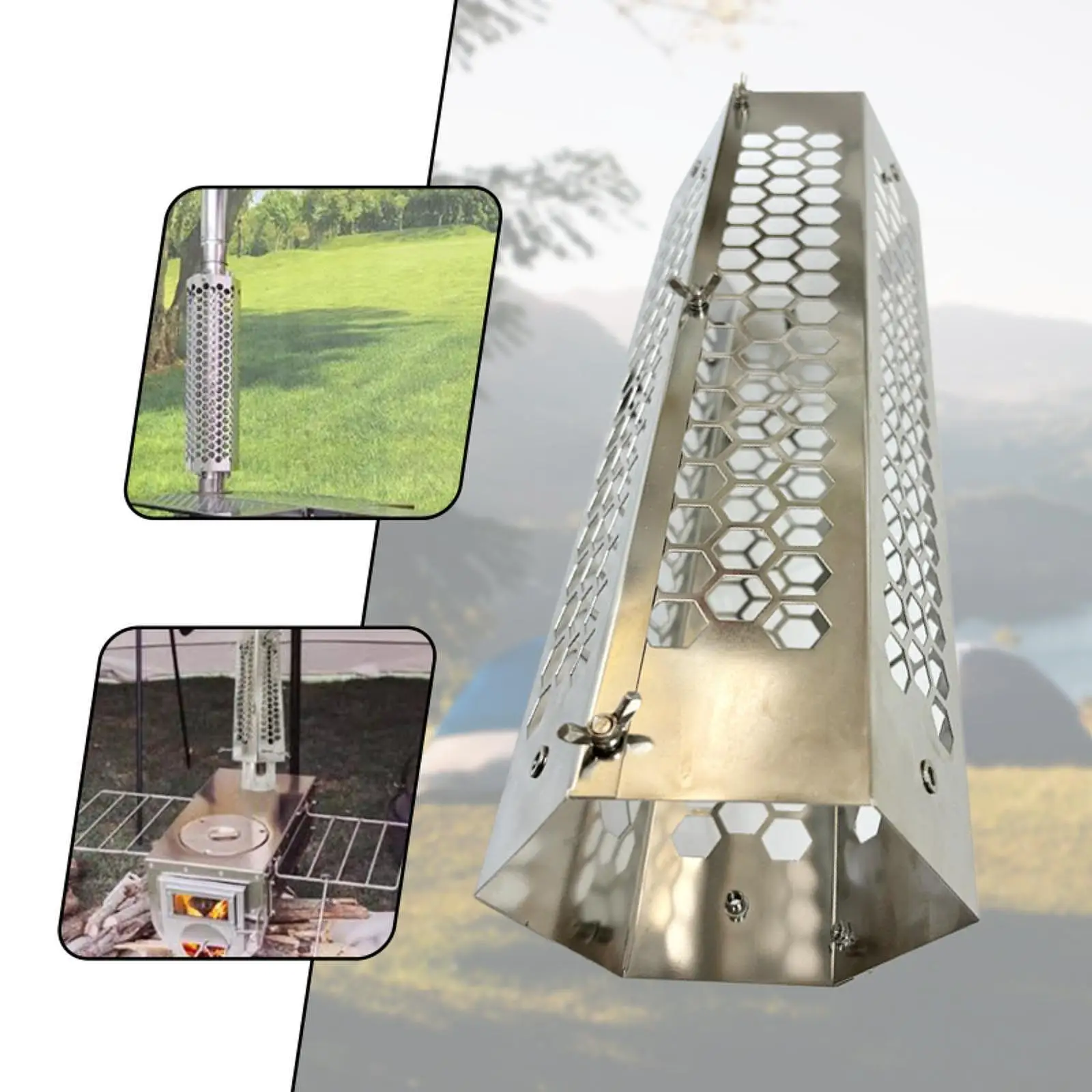 Stainless Steel Chimney Extension Pipe Spark Arrestor Screen Filter for Tent Stove Cooking Outdoors
Stainless Steel Chimney Extension Pipe Spark Arrestor Screen Filter for Tent Stove Cooking Outdoors