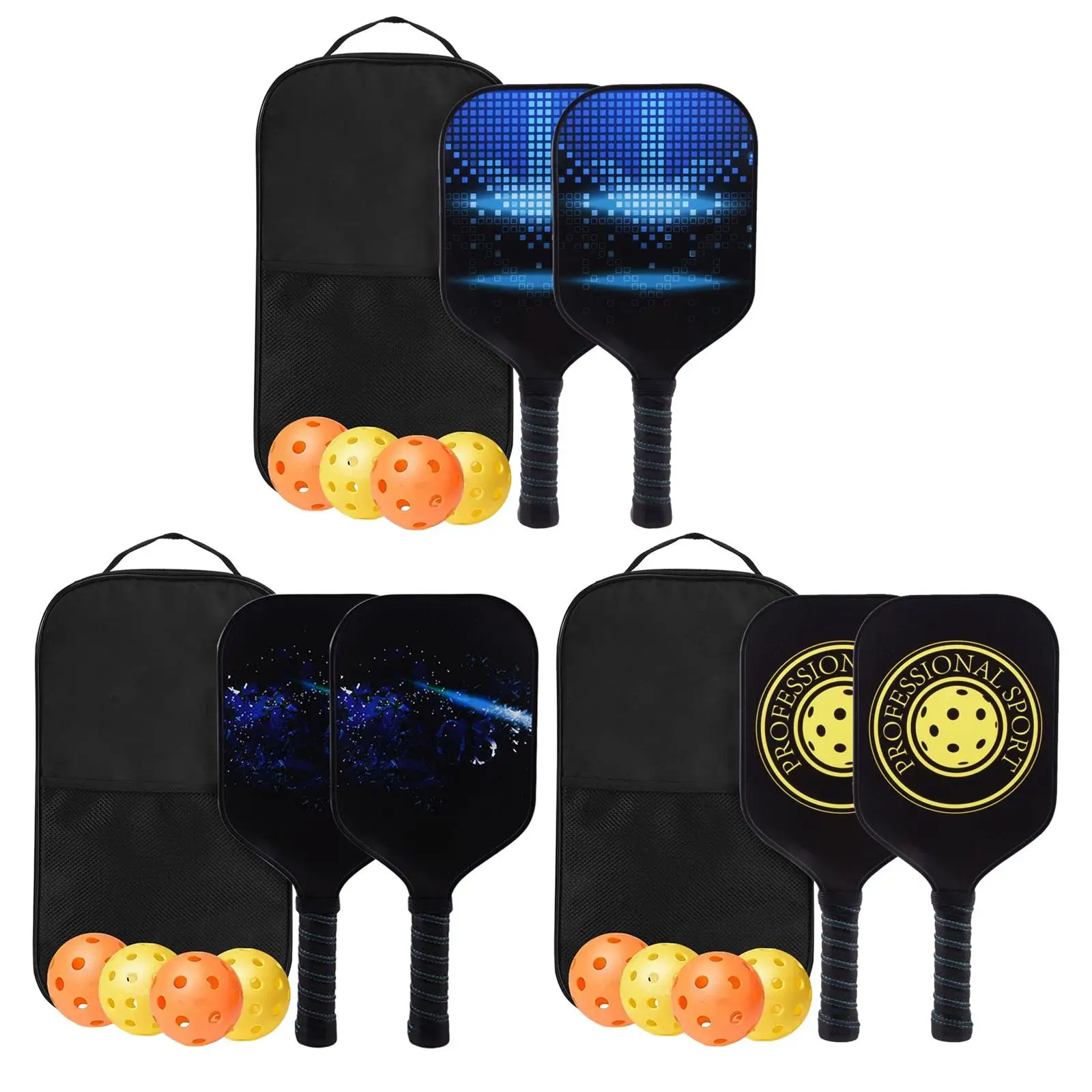 Premium Set with Carrying Case and Pickleball Balls, Lightweight Fiberglass Surface Pickleball Rackets
Premium Set with Carrying Case and Pickleball Balls, Lightweight Fiberglass Surface Pickleball Rackets