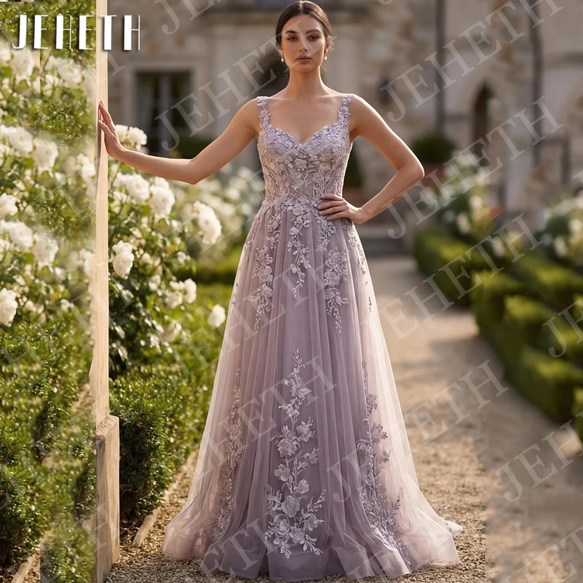 JEHETH Romantic Prom Dress A Line for Woman Sweetheart Tulle Appliques Lace Sleeveless Evening Dresses Dusty Purple Customized
JEHETH Romantic Prom Dress A Line for Woman Sweetheart Tulle Appliques Lace Sleeveless Evening Dresses Dusty Purple Customized